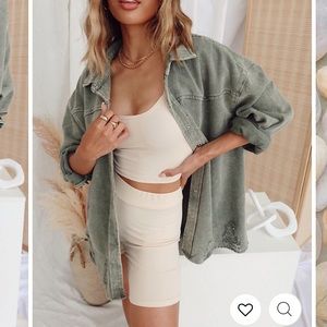 Olive Green Button Up Shacket